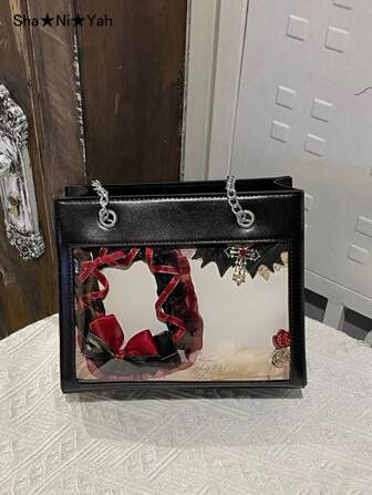 Korean Style Student Satchel, Can Be Worn As Shoulder Bag Or Handbag, Large Capacity Casual Bag For Women, Commuting Or Shopping, Does Not Include Accessories As Gifts