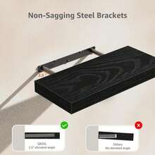 QEEIG Floating Shelf For Wall Bathroom Shelves Bedroom Kitchen Living Room Farmhouse Small Book Shelf 16 Inch Set Of 1, Black (015-B1) - 1pc - 查看 5