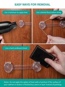 Baby-Sicherheitsschlösser (4/6/10/14 Packung) Kindersicherung für Schränke - sichere, schnelle und einfache selbstklebende Verschlüsse für Schränke, Schubladen, Türen ohne Schrauben & Magnete, für Kühlschränke, Möbel, Backöfen, Toilettensitze und vielseitig einsetzbar