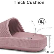 Local Delivery Cloud Memory Foam Cushion Recovery Pillow Sandals For Women And Men Non-Slip Comfort Quick Drying House Shower Slippers - One Piece- Blush - 查看 3