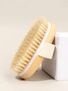 Natural Bristle Dry Skin Body Brush - Exfoliating Body Scrub For Dry Skin, Improves Blood Circulation, Prevents Ingrown Hair, Reduces Acne And Cellulite
