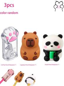 Cute Cat Paw Pencil Sharpener, Manual Office, Home And School Supplies Pencil Sharpener With A Lid, Pink And Grey Pencil Sharpener, Small Handheld Pencil Sharpener, Cat Paw Manual Pencil Sharpener Accessories, Office, Home And School Supplies, Cat Paw Shape With A Lid Suitable For Children, Adults And Students, School Supplies, Student Awards, Children's Gifts, Pencil Sharpener Accessories, Pink And Grey Back To School