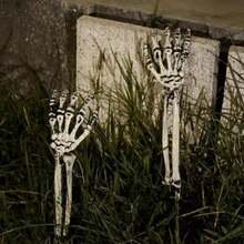 逼真的万圣节骷髅装饰草坪桩花园万圣节骷髅装饰家居装饰房间装饰秋季装饰 - 彩色 - 查看 11