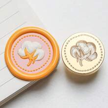 1 Pc, Knitted Series Wax Sealing Stamp Head, Suitable For Envelope Letter Paper/Wedding Invitation Letter/DIY Craft Stamp Decoration/Gift Decoration/Various Holiday Gifts,For School Supplies,Back To School