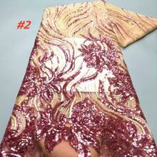 African Tulle Lace Fabric 2025 High Quality Lace Material Sequins French Nigerian Lace Fabrics For Sewing Wedding Dress