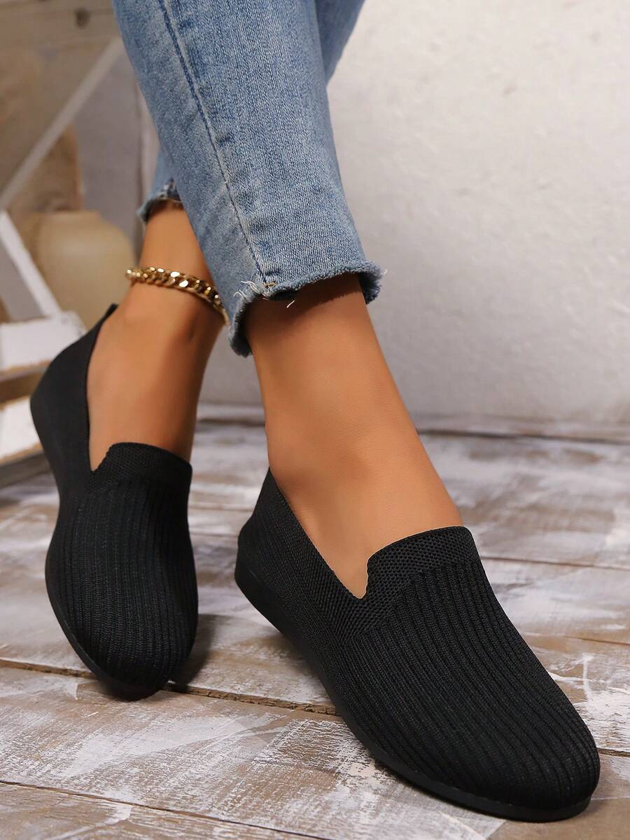 Women's Comfy Breathable Casual Slip-On Athletic Sneakers - Black - View 1