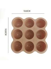 1PC Silicone Ice Cube Tray With Lid, Press Mold, Baby Food Container, 9-Grid Ice Mold - Multicolor - View 3