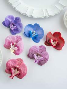 5/10/30/2500PCS Artificial Non Woven Butterfly Orchid Flowers Silk Butterfly Orchid Flower Head For Autumn Wedding Vase For Home Dining Room Bedroom Decorations, Festival Birthday Party Accessories, Outdoor Garden Decorations