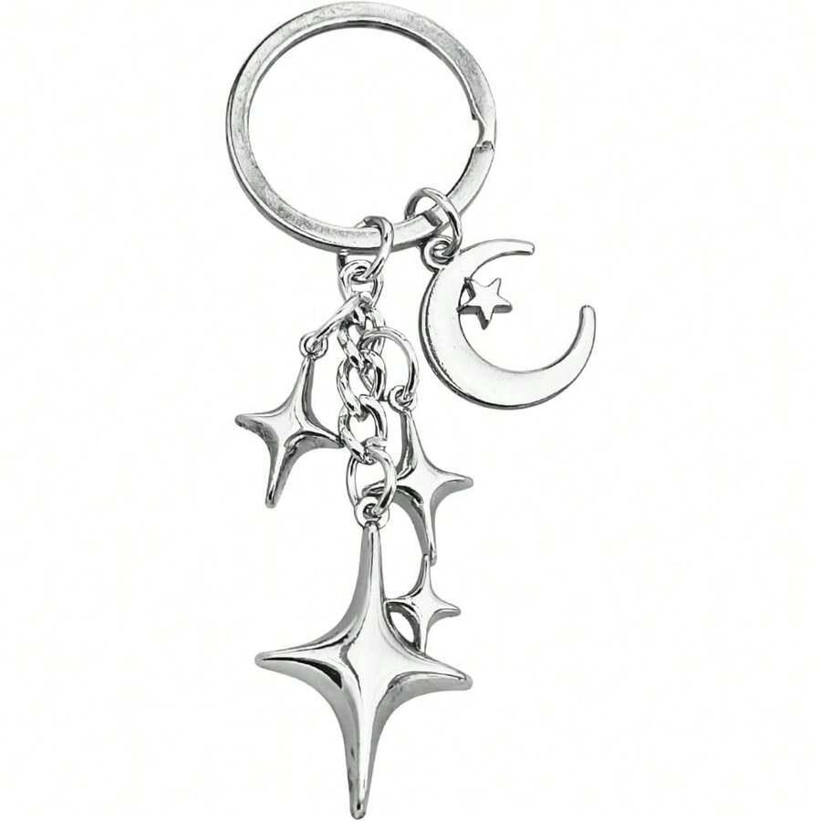 Cute Star Bag Charms Keychain - Shiny Celestial Charm For Keys, Bags & Car Decor - G - View 1