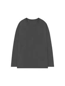 女士宽松长袖T恤，新款汗衫 - 深灰色 - 查看 7