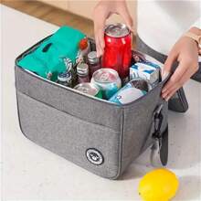 Borsa termica per il pranzo di grande capacità senza tracolla o manico, borsa frigo con fogli di alluminio spessi adatta per studenti e impiegati, senza contatto con il cibo, borsa a mano, borsa da spiaggia, personalizzabile, ventilatore portatile