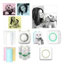 Mini Printer Camera Paper 57*25mm Thermal Label Paper, Sticker, White Self-Adhesive Paper, Compatible With Mini Portable Pocket Mobile Printer