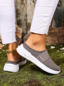 Women's Casual Shoes, Suitable For Sports, Commute, Vacation. PVC Woven Strap Slippers, Breathable & Comfortable, Lightweight & Soft For Gym, Outdoors, Holiday - Brown - View 6