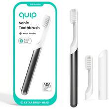 Toothbrush For Adults With Timer - Includes Extra Brush Head And Travel Cover Mount - Electric, Soft Bristle Refill Head, Metal Handle, 3 Month Battery Life - Travel Toothbrush - Silver - 石板 - 查看 1