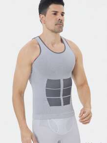 Men's Slimming Compression Tank Top Body Shaper Vest - Tummy Control Abs Muscle Design Undershirt For Workout & Everyday Wear