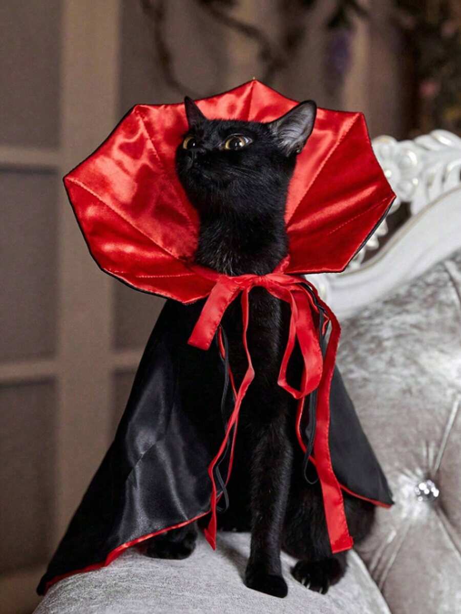 Cat Hooded Cape Costume, Pet Vampire Cloak For Small/Medium Dogs & Cats ...
