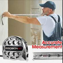 PROBON 2025 New Model 25 FT Stainless Steel Retractable Tape Measure ,Double-Sided Scale, Auto Lock,Heavy-Duty For Construction Woodworking & Household Use - Grey - View 7