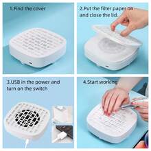 亚克力美甲粉尘收集器，美甲沙龙除尘器，美甲风扇，美甲清洁工具 - 高功率低噪音美甲粉尘吸尘器 - 粉色 - 查看 11