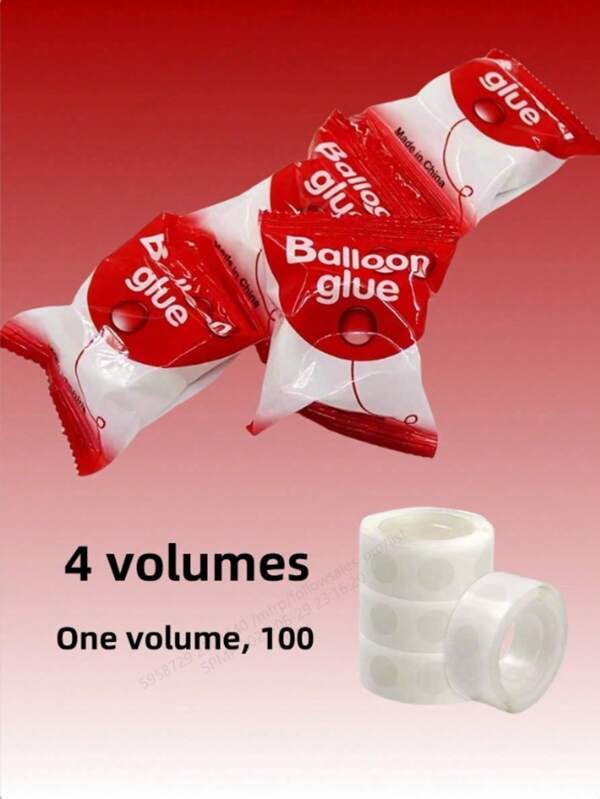 4 Rolls Transparent Balloon Glue, Wedding Supplies, Double-Sided Balloon Glue, DIY Glue Dots, Tape, For Party Decoration Or Wedding Balloon Decoration (400 Dots)