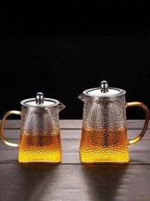 1件玻璃方形锤纹茶壶，蒸煮不锈钢茶壶，耐寒耐高温家用茶壶，玻璃或明火加热家庭用茶壶，锤纹茶壶。 - 彩色 - 查看 6