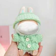 [仅服装] 17厘米 毛衣套装 - 毛绒玩偶钥匙扣吊坠配件适用于 针织毛衣和帽子套装（不含玩偶）