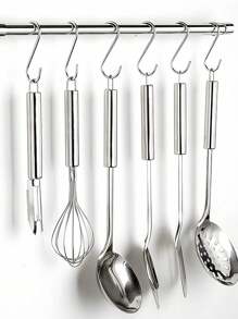 10 حزمة من خطاطيف الفولاذ المقاوم للصدأ على شكل حرف S بأحجام صغيرة/متوسطة/كبيرة - خطاطيف معدنية متعددة الأغراض للتعليق في المطبخ والورشة والحمام والحديقة، ديكور حمام، منظم حمام، عودة إلى المدرسة الصيفية اليوم الوطني