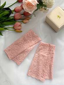 4pcs Lace Sun Protection Arm Sleeves For Women - Elegant & Breathable Knit Fabric, Solid Color Design, Essential For Summer Outings | Graceful Sleeve Style | Knit Structure - Multicolor - View 3