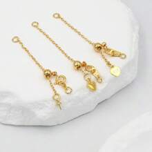 2pcs Heart-Shaped Extender Chain, Copper Adjustable Extensible Chain Connector For DIY Jewelry Making, Used For Necklaces, Anklets, Key Chains