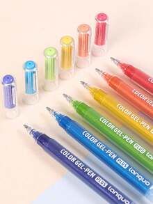 Languo 88 Colors Children's Campus Art Painting DIY Large Capacity Notebook Pen, Metallic Glitter Flash Gel Pen Set, No Color Blending And Stackable Colors, Highly Attractive Fluorescent Gel Pen, Flash Special Effect Painting 1mm High-Precision Pen Head Gel Marker Pen, Back To School Season, Halloween Drawing Gift Set.Guangna. - Multicolor - View 6