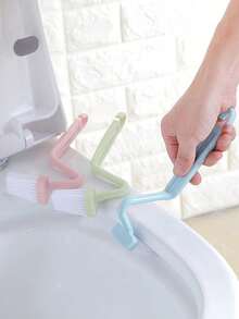 2pcs,Slot Cleaning Brush, Toilet Cleaning Brush, Multi-Function Cleaning Brush Tool, Deep Toilet Brush With Hanging Hole, Bathroom Gap Brush, Home, Kitchen, Bathroom, Window, Vehicle, Faucet, Toilet - Multicolor - View 2