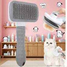 Pet Brusher - One Click Hair Removal Needle Comb With Massage Particles, Excellent Massage Effect, Non-Damaging To Skin, Suitable For Self-Cleaning Combs Of Cats And Dogs, Removing Floating Hair And Hair Removal, Suitable For Long Or Short Hair, Ergonomic Handle Design, Easy To Use, Essential For Keeping Pets, Perfect Gift For Family, Classmates And Friends