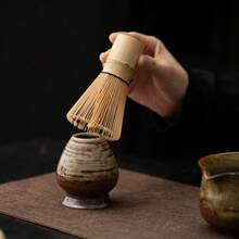 1pc Japanese Kiln-Fired Spiral Matcha Whisk Holder, Handmade Coarse Pottery Vintage Antique Ceramic Tea Accessories, Songhua Dynasty Chanoyu Tea Tools - Multicolor - View 5