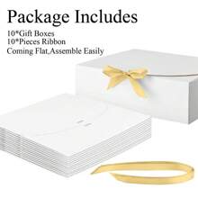 10 piezas/5 piezas/2 piezas - Caja de regalo blanca/negra/rosa/marrón con tapa, caja de regalo con cinta para propuesta a dama de honor, caja de regalo para boda, cumpleaños, fiesta de ducha y otras fiestas, regalos del Día de San Valentín, Día de San Valentín, empaque, cumpleaños, manualidades, almacenamiento de belleza Cajas para recuerdos y cajas para confeti