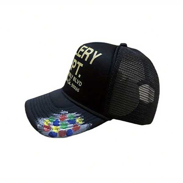 Letter Trucker Hats High Street Hip Hop Black Star Baseball Cap Casual Outdoor Mesh Adjustable Dad Hat For Men Women