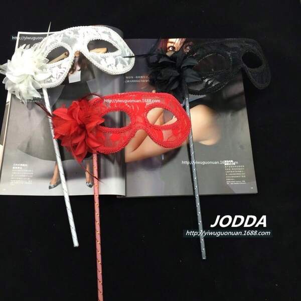 1 Stück Halloween Maskenball Maske, transparente Feder Lilien Blume Spitze Handmaske