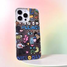 1 pezzo Custodia per telefono in silicone morbido lucido e olografico con stampa di personaggio dei cartoni animati, con onda asimmetrica, texture a gradiente di ghiaccio, adatta per Android/compatibile con OPPO/compatibile con VIVO/compatibile con Honor/compatibile con Redmi/telefoni, impermeabile, antiurto, anti-caduta, resistente ai graffi, versione internazionale, non la versione domestica - Multicolore - Visualizzare 4