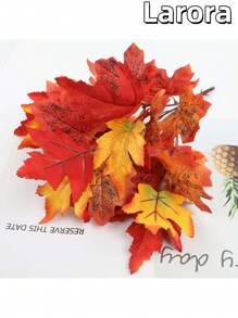 1 件 Larora 人造秋季枫叶装饰，塑料假秋季植物，适合圣诞节、感恩节、万圣节装饰