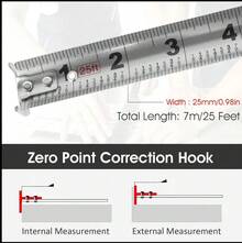 PROBON 2025 New Model 25 FT Stainless Steel Retractable Tape Measure ,Double-Sided Scale, Auto Lock,Heavy-Duty For Construction Woodworking & Household Use - Grey - View 4