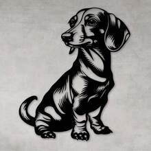 Decorative Hollow Frame Decoration Sausage Dog Dachshund Pet MDF - 黑色 - 查看 1