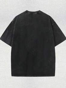230g Double-Sided Washing, Giving Heart Printed T-Shirts, High-Quality Batik Cotton Vintage Fashion Brand T-Shirts, Men's T-Shirts, Beach Necessities, Summer T-Shirts, Holiday Gifts, Perfect Gifts. - 黑色 - 查看 2