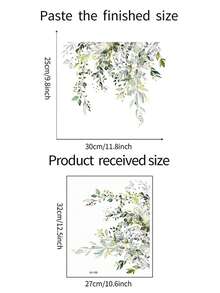 花草装饰粘性墙贴，适用于浴室、冰箱、客厅、卧室 - 彩色 - 查看 8