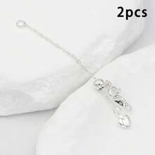 2pcs Heart-Shaped Extender Chain, Copper Adjustable Extensible Chain Connector For DIY Jewelry Making, Used For Necklaces, Anklets, Key Chains