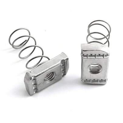 3Pcs M8 X 6mm Stainless Steel Spring Channel Nuts Unistrut Type Zinc Plated