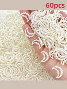 Lote de 20/60 piezas de lazos con perlas artificiales marfil para decorar el cabello en bodas, decoración diaria o manualidades de DIY, materiales para hacer clips, joyas y productos hechos a mano