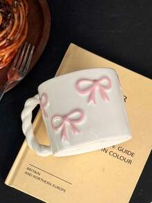 1 件装 Ins 风格新款粉色压花蝴蝶马克杯，优质防滑大容量咖啡杯，家用水杯，可爱设计，陶瓷杯，理想的情人节礼物，易于清洁