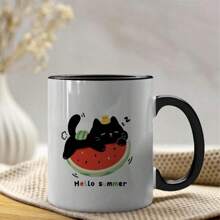 Party Painted Cartoon Style Pattern Ceramic Cups Tableware, Mugs, Coffee Cups, Tea Cups, Milk Cups, Ceramic Cups, Suitable For There Are A Variety Of Colours, Reusable Multi-Purpose Cups, Machine Washable, Durable And Microwaveable, Can Be Used For Milk, Coffee, Tea, Etc.
