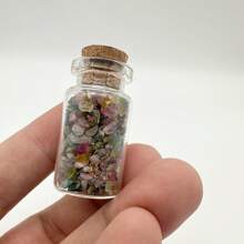 1 pieza Botella a la deriva de cristal natural, piedras rodantes, perfectas para manualidades, joyas, deseos y decoración del hogar