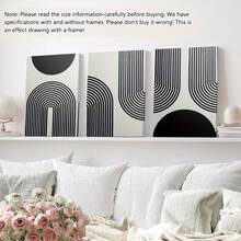 Bộ 3 bức tranh vải canvas không khung và áp phích, nghệ thuật hình học trừu tượng hiện đại theo phong cách Bohemian, trang trí nhà cửa, tranh tường, trang trí phòng, bản in có độ phân giải cao, quà tặng ngày lễ, phòng khách, phòng ngủ, phòng ăn, nghệ thuật trang trí tường văn phòng, áp phích, nghệ thuật treo tường, đồ trang trí phòng, mùa thu, hiện đại (khung tùy chọn) - màu đen - Xem 7