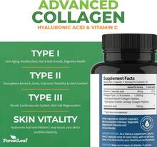 ForestLeaf Multi Collagen Pills With Hyaluronic Acid + Vitamin C | Hydrolyzed Collagen Supplements For Women Or Men | Multi Collagen Capsules Peps For Skin, Wrinkles, 120 Caps - Unflavored 120 Capsules - View 2