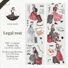 1 Roll Creative Student Diary DIY Material, Base Collage Tape, Office Worker Series, Suitable For Gifts, Office, Home, Marking, Labeling, Classroom, Entertainment Toys, Student Diary Creative Retro Scrapbooking Material, DIY Decorative Stickers, School Supplies, Back To School